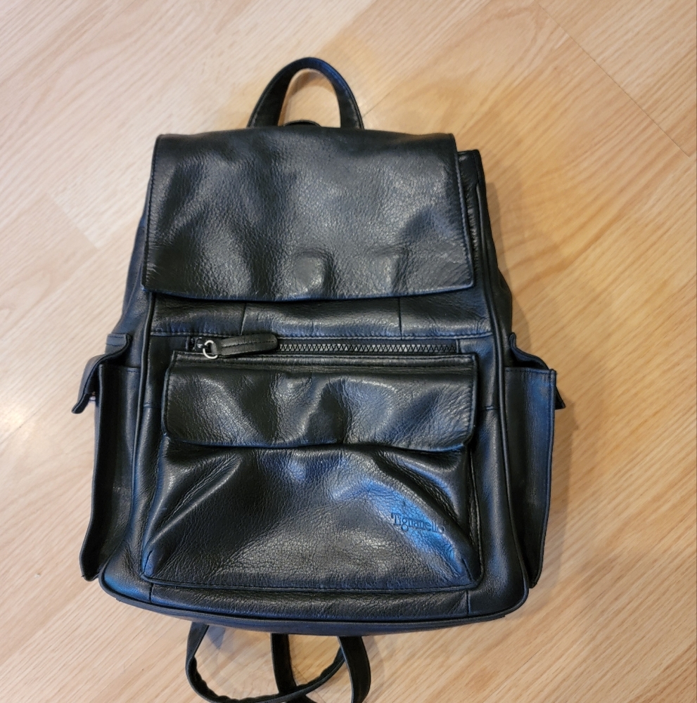 Tignanello Black Leather Backpack